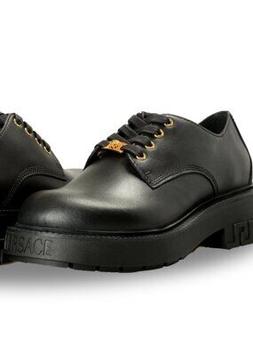 Versace | Shoes | Versace Mens Black Polished Leather Derby  display picture 1